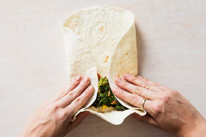 Wrap and Fold a Tortilla