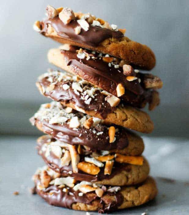 Chocolate-Dipped Peanut Butter Cookies