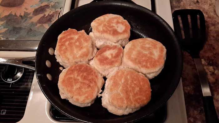 Frying the Biscuits in a Pan