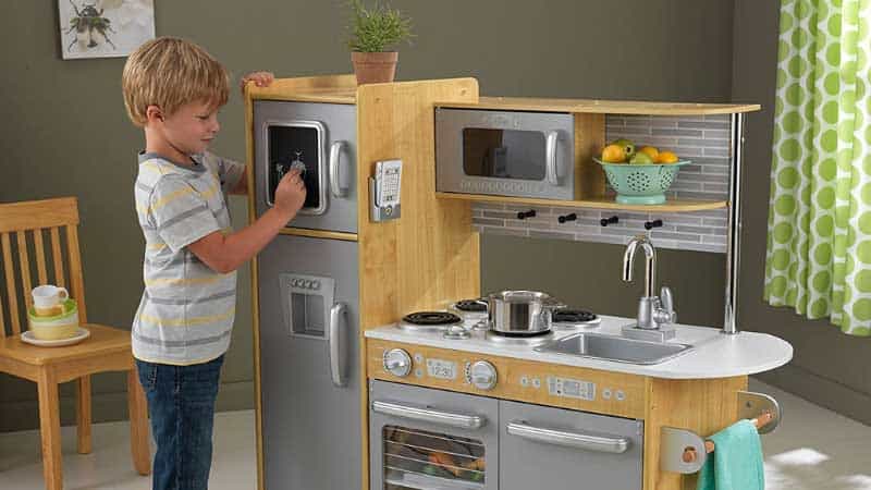 Kitchen Set Simulated Sound Kids Pretend Play Cooking Sink Stovetop Microwave 